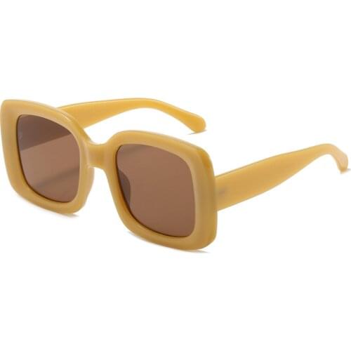 Veshion Brown Black Sunglasses Women Square Pc Frame Fashion Ladies Sun Glasses Uv400 2021 Spring Summer Dropshipping Pink