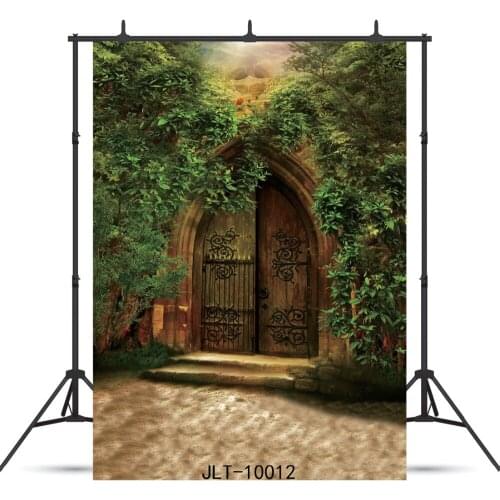 Fairy Tale Door Green Plants Floor Vinyl Photography Backdrop For Wedding Party Child Baby Shower Background Photo Booth Studio