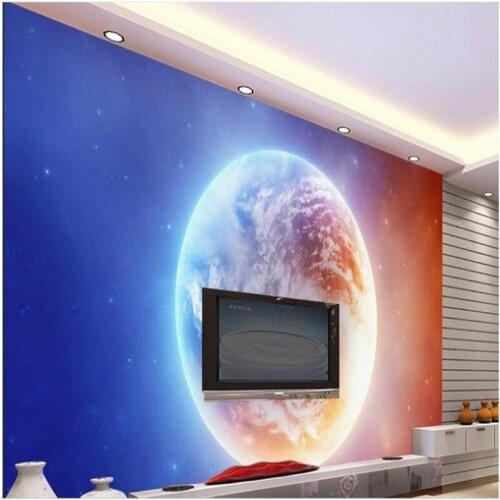 Wellyu Custom large - scale murals aesthetic universe of the Earth TV backdrop environmental non - woven wallpaper