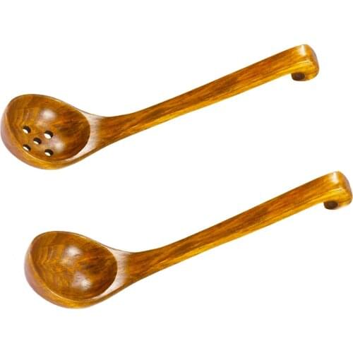 Japanese Solid Wood Soup Ladle Long Handle Hot Pot Spoon Portable Durable Eco Friendl Kitchen Cooking Utensil tools