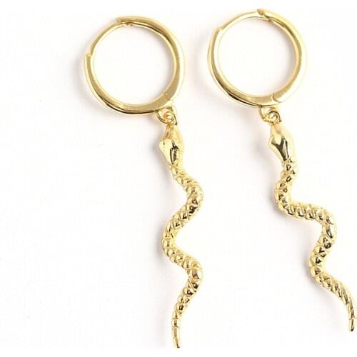 925 Sterling Silver Earring Fashion Personality Snake Animal Ear Ring Ear Bone Drop Earring Trend Wild Female Silver Ear Jewelry