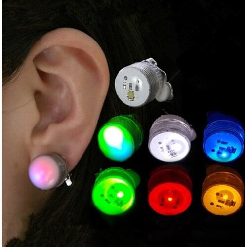 1 pair hot sale New Dazzling Earring Ear Stud Cool Colorful LED Luminous for DJ Party Bar