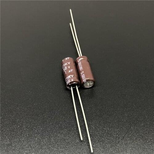 100pcs 1uF 50V NIPPON NCC KY Series 5x11mm Low ESR 50V1uF Aluminum Electrolytic Capacitor