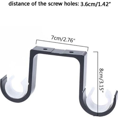 2021 New 2pcs Double Curtain Rod Brackets Window Hardware Hook Holder Hanger Home Decor