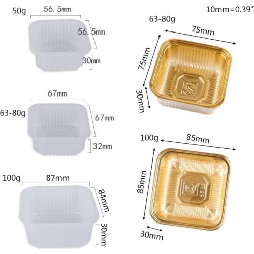 20 Sets Round Moon Cake Trays Mooncake Yolk Crisp Package Box Container Holder R7RC