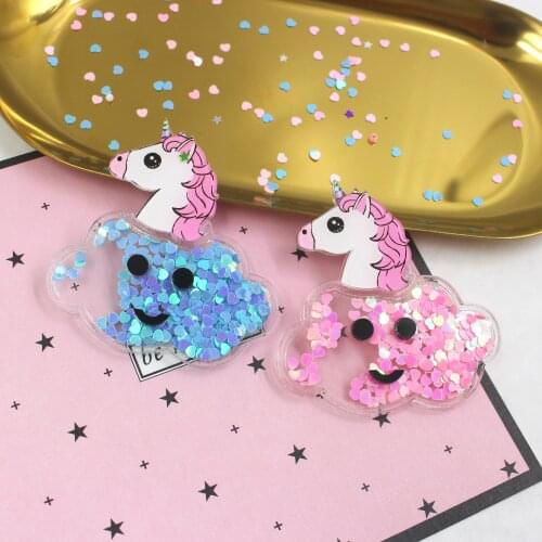201314,1 pcs DIY Jewelry Accessories Quicksand Rainbow horse Suitable for Epoxy Phone Case Notebook Bag Accessories