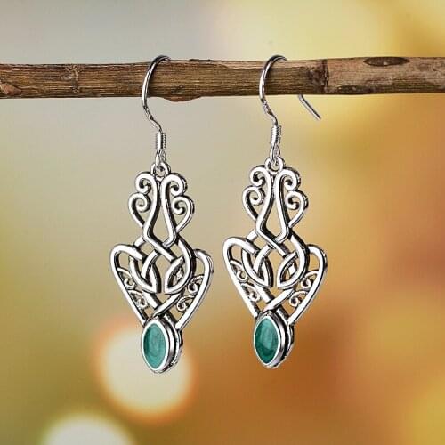 925 Sterling Silver Vintage Turquoise Drop Earrings Genunie Jewelry Earrings For Women Anniversary Gift Wholesale Fine Jewelry