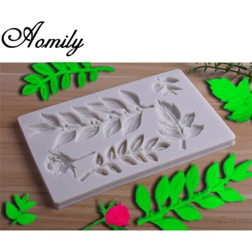 Aomily Silicone Tree Leaf Rose Flower Cake Mold Cookie Chocolate Candy Pudding Muffin Molds Mold DIY Baking Supplies Baking Mold