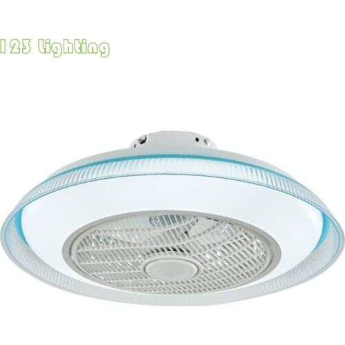 White/Pink/Blue Bedroom Ceiling Fan Remote Control Quiet Restaurant Fan Lights Nordic Home LED Hanglamp 110/220V Round 58cm