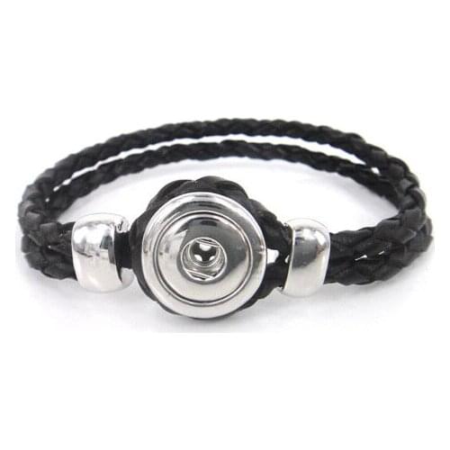 Free shipping brown leather pocket sized 1.2cm 1 pieces metal snap button charm Bracelet DIY button Jewelry