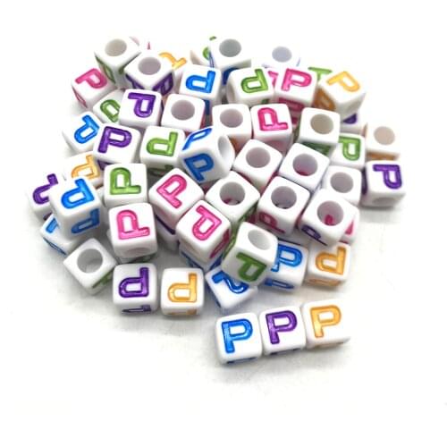 50pcs 7x7mm 26 Letter Beads Square Shape Alphabet Letter Beads Charms Bracelet Necklace For Jewelry Making Accessories #PPP