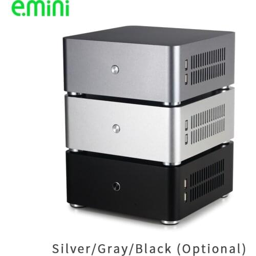 E.mini H80S Mini ITX computer case Aluminum PC case Chassis With Dual USB3.0 HTPC