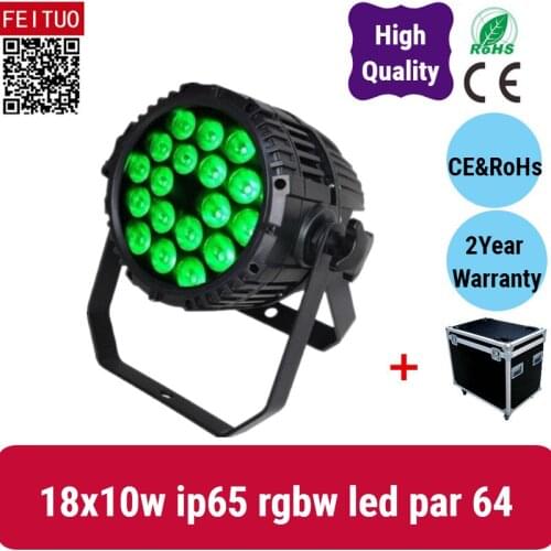 E-(With fly CASE)Professional outdoor stage light par led quad 18 *10w rgbw led par light 64