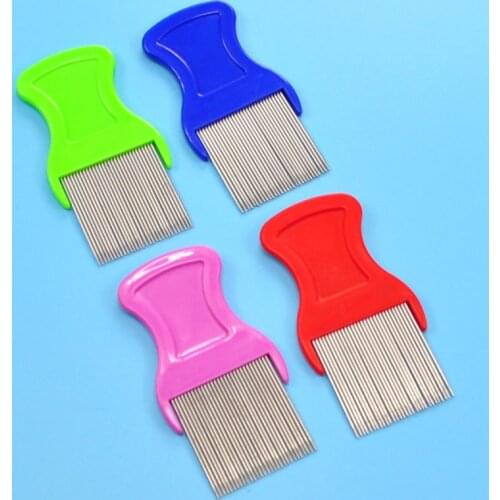 Stainless Steel Fine Tooth Lice Removal Comb Hair Combs For Dogs Pet Hairbrush Random Color