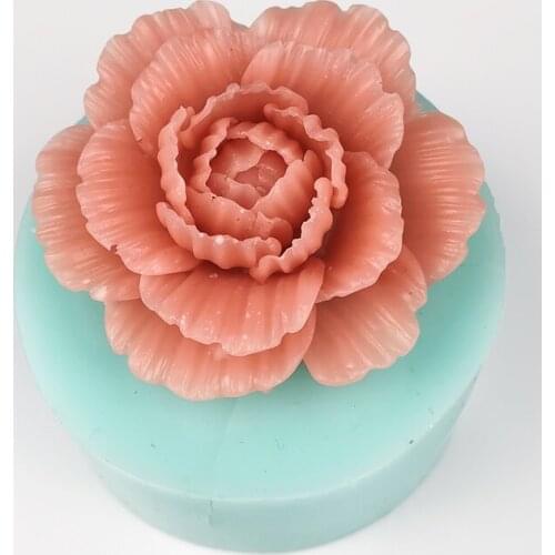 HC0293 PRZY Mold Silicone Flower Beautiful Peony Blooming Peony Mold Soap Bouquet MoldsCandle Moulds Clay Resin Moulds