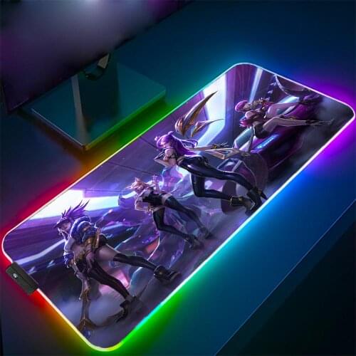 XGZ Gaming Mouse Pad Rgb League of Legends Gaming Accessories Laptop PC Gamer LED Sexy Girl Keyboard Mat USB Large Mousepad Xxl