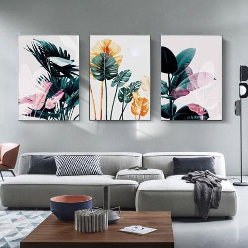 3PC DIY Oil Picture By Number Leaves With Frame 40x50cm On Canvas Coloring Drawing Painting By Number For Adults Home Decor Art
