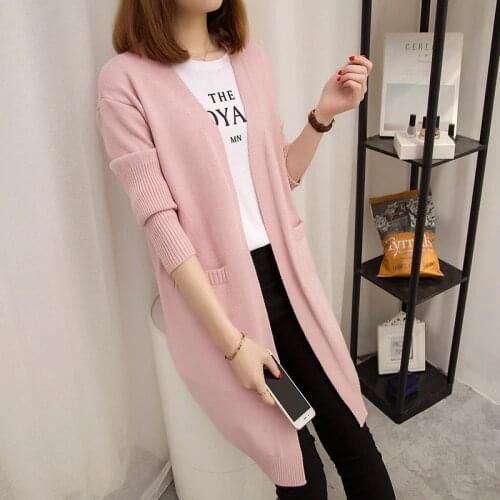 Spring Autumn New Solid Women Sweater Cardigan Tops Korean Long Sleeve Knitted Cardigans Ladies Casual Loose Sweaters Tide G234