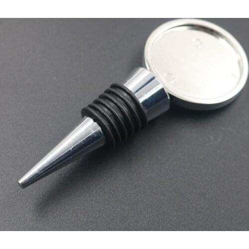 Round Red Wine Bottle Stopper Blank Metal Bar Tool Wedding Gift For DIY Crystal Dome Cabochones Accessory LX1239
