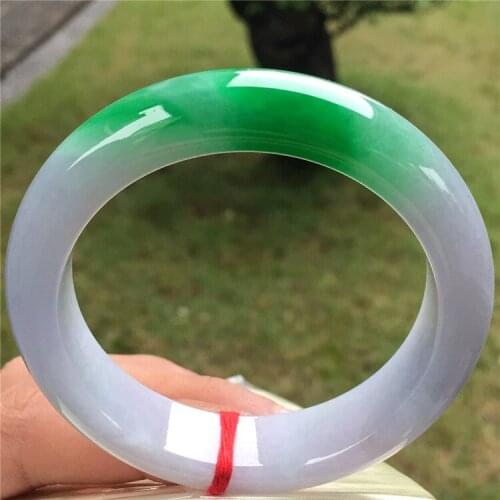 Ice Jade Bangle Yang Green A goods Old pit Burmese emperors Green Green Floating ring Fine Jewelry>>Bangle