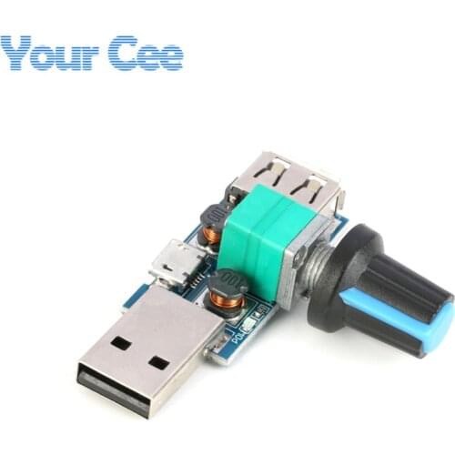 DC 5V Mini USB Fan Stepless Speed Controller Regulator with Switch Speed Module Fan Governor Volume Regulator