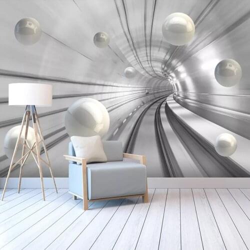 Custom 3D Photo Wallpaper Modern Abstract Space Circle Ball Living Room Bedroom Self-adhesive Wall Mural Wallpapers Home Decor