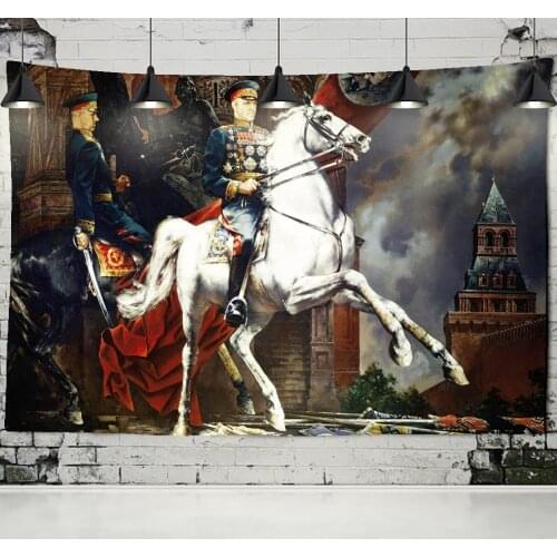 Ancient European Officers And Men Tapestry Wall Hanging White Horse Bohemian Hippie Mysterious Study Room Decor