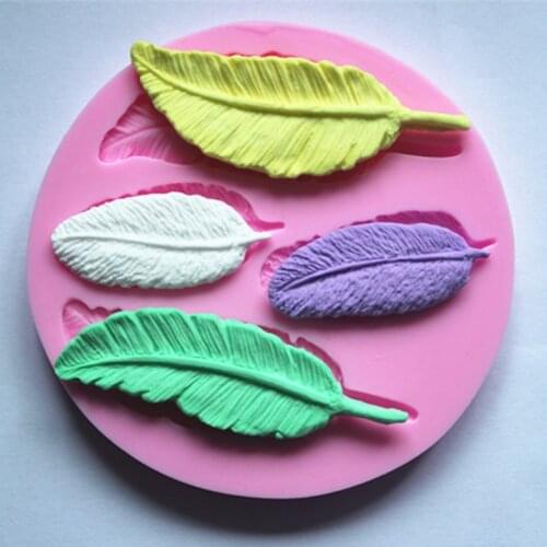 New feather collection cake molds soap chocolate mould for the kitchen baking FM177