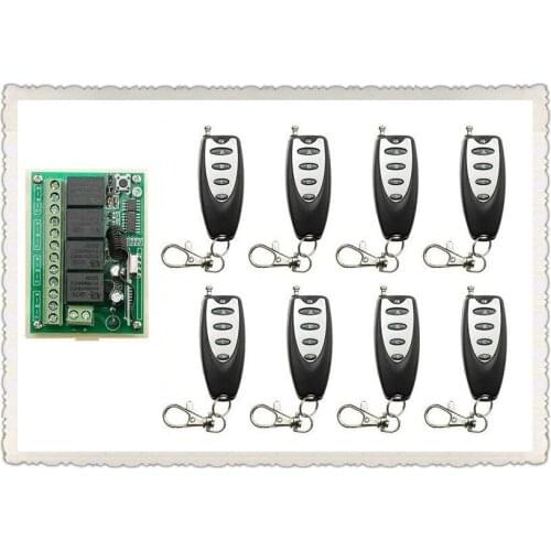 DC12V 4CH Remote Control Switch Automatic Door Operators Receiver 8 Transmitter Learning code Momentary Toggle Latched 315MHZ