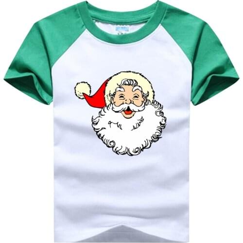 Christmas Clothes Baby Kids Short Sleeve T Shirt Girls and Boys Clothing Cotton Cartoon Print Children Christmas Party Tops