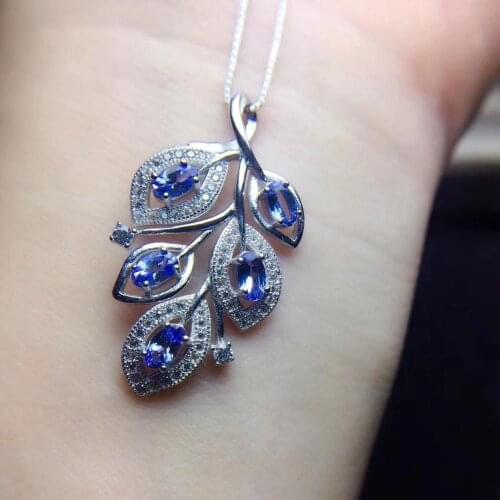 The Best Gift For your mother Natural Real Tanzanite Pendant Fahsion Tanzanite Necklace 925 sterling silver For men or women