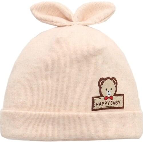 Newborn Infant Warm Cap Baby Soft Cotton Tire Hat Cute Cartoon Bow Ears Beanie for Toddler Boys Girls Shower Gifts