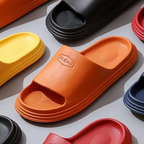 Thick Sole House Slippers Men Women Non-slip Bathroom Footwear Boys Girls Lovers Flops Summer Beach Sandals Dropship