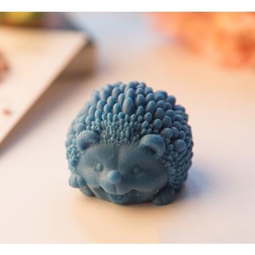8.2x7.5x5.3cm Cute Hedgehog Shaped Soap Silicone Mold Craft Tools Animal Handmade Making Soap Molds
