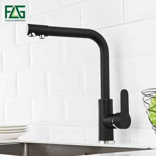 FLG Filter Kitchen Faucets Single Handle Taps 360 Rotation with Water Purification Features Mixer Tap For Kitchen Sink 1031-33B