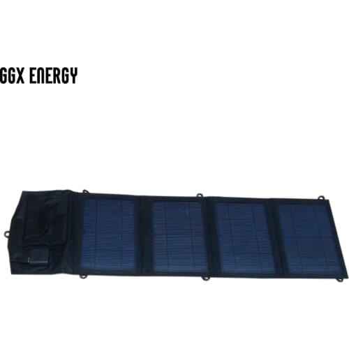 GGX ENERGY 14 Watt Mono Foldable Solar Panels Dual-Port USB 5V 2.1A Portable Solar Charger for Smartphones