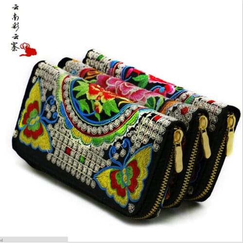 New Element National Trend Embroidery Bag Storage Bag Wallet Double Faced Embroidered Coin Purse Clutch Handbag