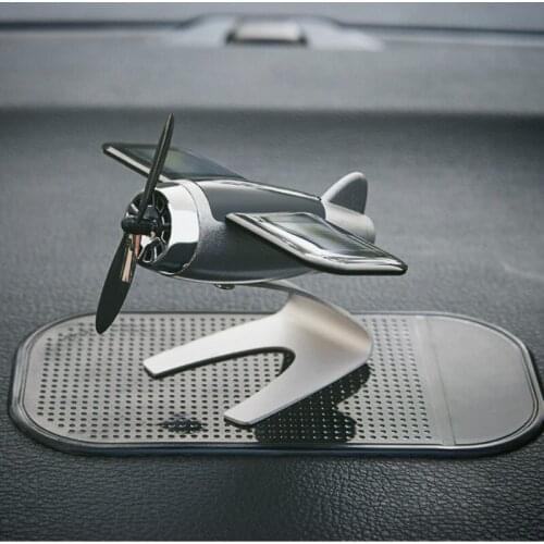 Car Decoration Aromatherapy airplane decoration Non-slip mat alloy Solar energy Rotate aircraft dashboard solid Car styling