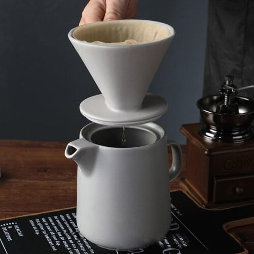 V60 Ceramic Reusable Hand-Driving Coffee Brewing Filter Maker Coffee Dripper Filter Coffee Pot Set Kitchen Accessories