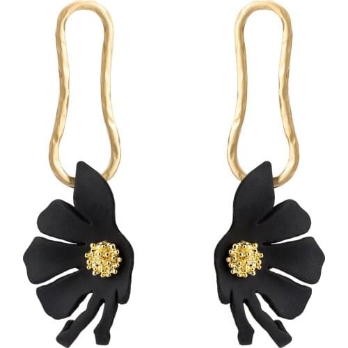 Pendientes Mujer Moda 2018 Flower Resin Earring Female Gold Dangle Earrings For Women Drop Long Za Earrings Jewelry Oorbellen