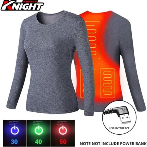 Winter USB Electric Heating Jacket Top Suit Men Motorcycle Riding Jacket Warm Women Thermal Heated Underwear Set Shirt S-5XL