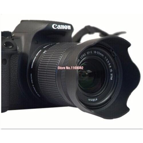 2pcs 58mm EW-63C camera lens hood for400d 600d 650d 100d 1100d 700d 1200d 60d 700d 18-55mm f/3.5-5.6 IS STM Filter