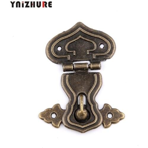 2pcs 64*48mm Hardware Lock Wood Box Jewelry Box Latch Antique Alloy Hasp Lock Clasp Retro Wooden Gourd Door