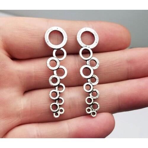 20pcs/lot--44x11mm, Antique silver plated circles connector Charms ,DIY supplies, Jewelry accessories
