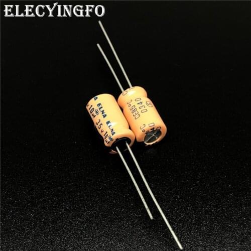 10pcs/100pcs 10uF 35V10uf ELNA 6.3x11mm Orange 35V10uF Audio Capacitor