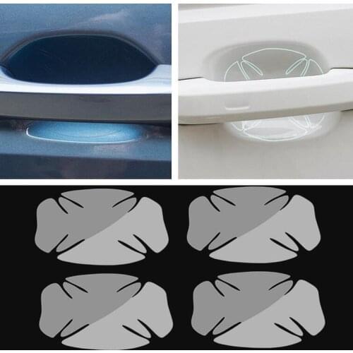 4pcs Car stickers Car Door Handle Scratches Protector Films for Seat Ibiza Leon Toledo Arosa Alhambra Exeo Supercopa Mii Altea