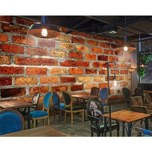 Beibehang Custom large 3D wallpaper red brick wall wallpaper papier peint mural 3d Living room bedroom background wallpaper