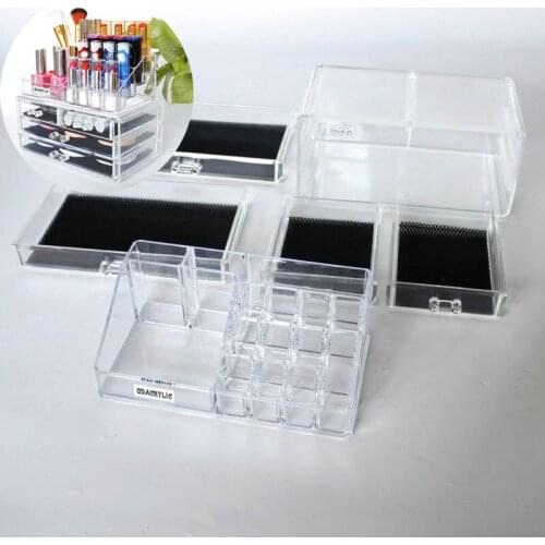 CASE BOX STORAGE CLEAR ORGANIZER DRAWER HOLDER JEWELLERY ACRYLIC MAKEUP COSMETIC