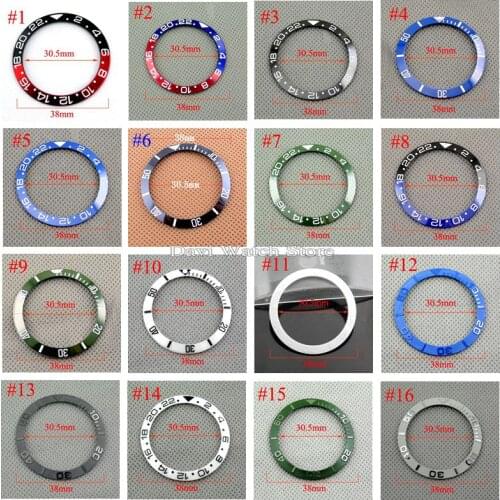 38mm black blue white green Ceramic/Titanium Bezel insert for 40mm Automatic mens watch