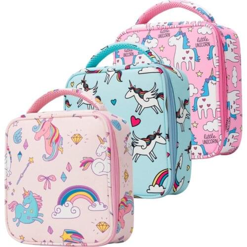 Children Insulated Unicorn Lunch Bag Women Insulation New Thermal Bag Food Door Tote Oxford Travel Necessary Picnic Bag For Food